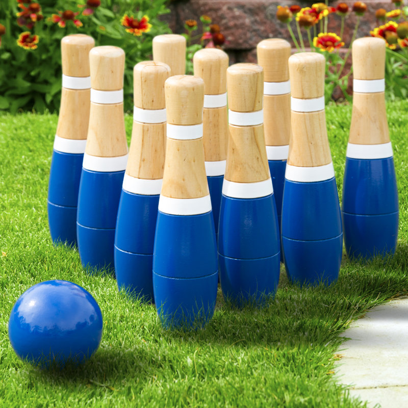 Hey! Play! 8 Inch Wooden Lawn Bowling Set & Reviews | Wayfair
